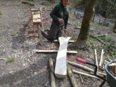 Image of Gallery Tir Coed trainees at work in Brechfa